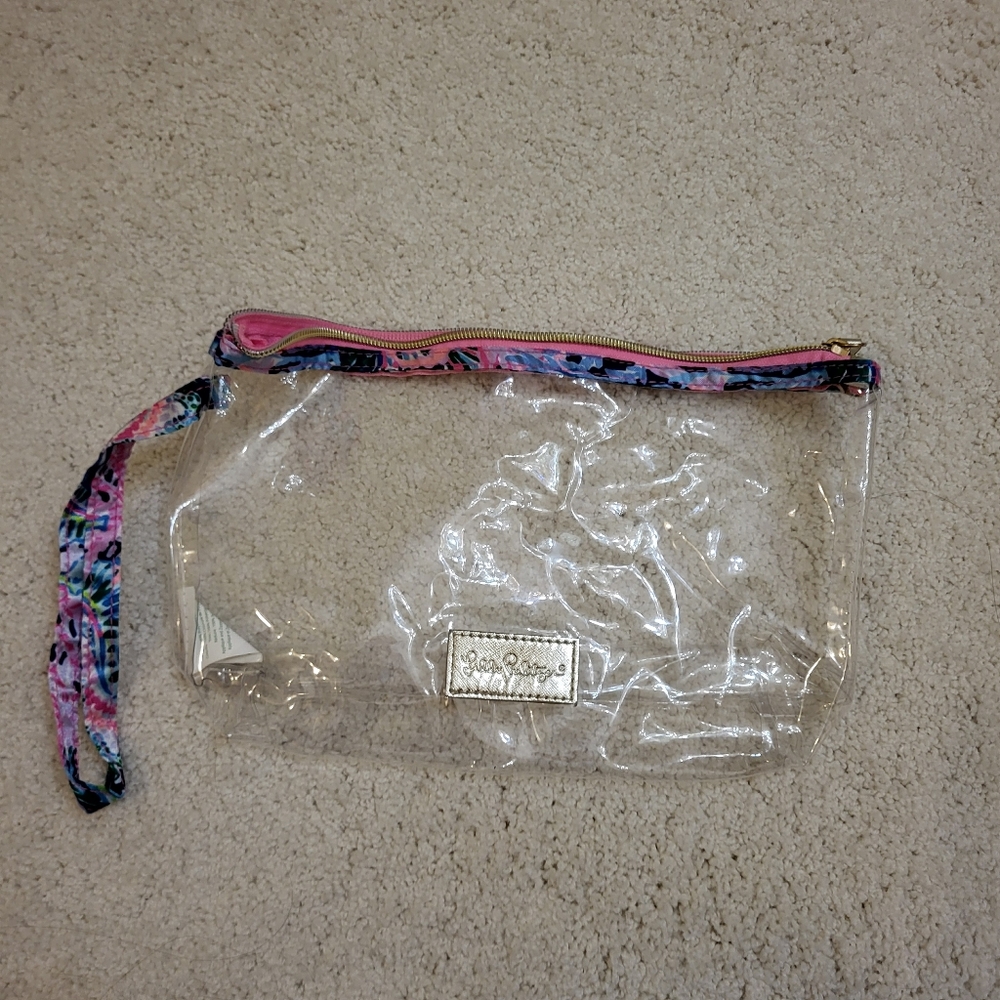 Lilly Pulitzer Clear Wristlet with Multicolor Trim
